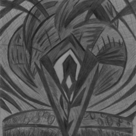 R.l. Armstrong: 'life burst', 2007 Pencil Drawing, Abstract. 