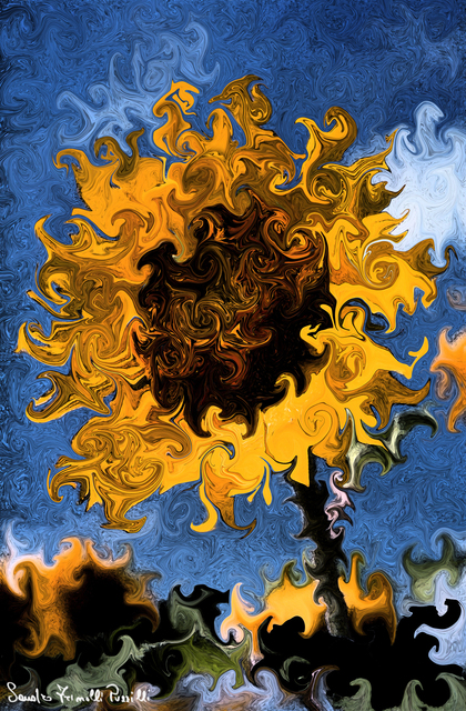 Artist Sandro Frinolli Puzzilli. 'Sunflower' Artwork Image, Created in 2015, Original Digital Art. #art #artist