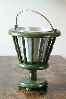 Casper Waldner: 'champagne cooler green', 2024 Woodworking Art, Home. This is a old restoredby meChampagne cooler.  Made it green to let the wood grain stand out more. ...