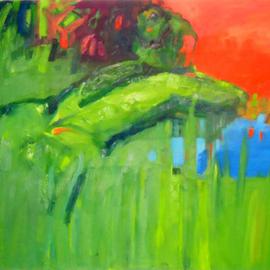 Gabryella Milowska: 'Green Thailand', 2012 Oil Painting, Figurative. 