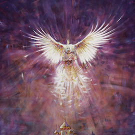 Gabriel Bodnariu: 'the peacock', 2016 Oil Painting, Figurative. Artist Description: Peacock, Bird, Church, Fly, Light, art, gallery, ...