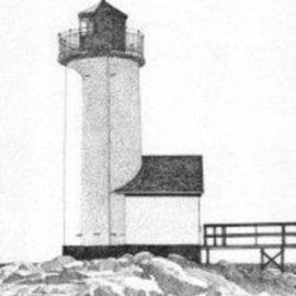 Glen Braden: 'Annisquam Harbor Light House', 2003 Pen Drawing, Architecture. Artist Description: Lighthouse located at Annisquam Harbour in Massachusetts. Original sold but framed double- matted prints are available. ...