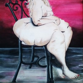 Geary Jones: 'Nude Obese Lady', 2015 Acrylic Painting, nudes. Artist Description:  Nude painting ...