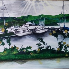 Geary Jones: 'The Docks', 2015 Acrylic Painting, Landscape. Artist Description: Landscape painting...