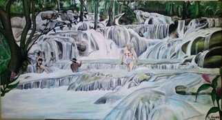 Artist: Geary Jones - Title: The Famous Dunns River - Medium: Acrylic Painting - Year: 2015