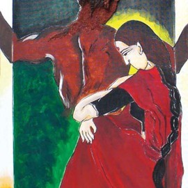 Geetika Goyal: 'Ajnabi', 2005 Mixed Media, Abstract Figurative. Artist Description:   'Ajnabi' is part of the Relationship series by Geetika. It speaks about the unknowingly developed gap or vaccuum in a relation.  ...