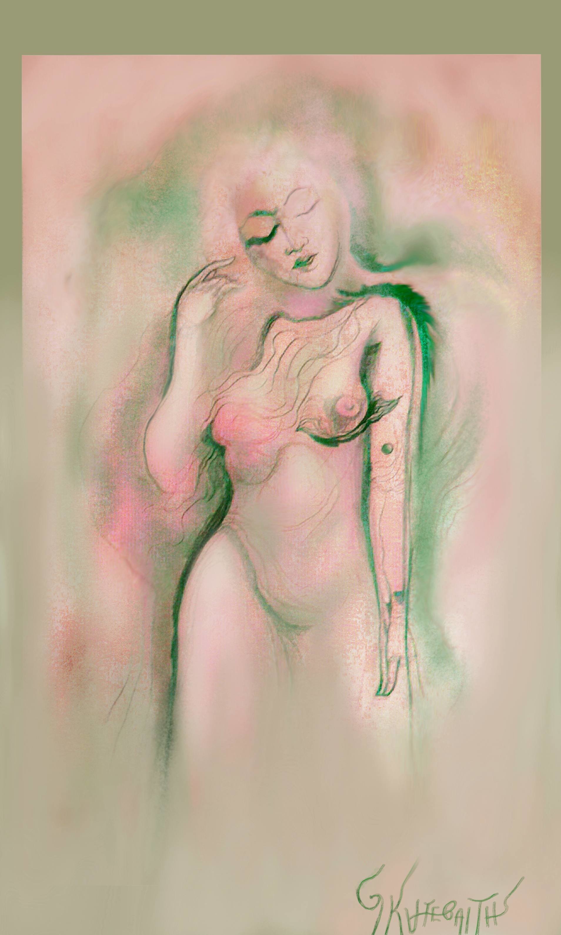 George Katevenis: 'Virgo B pink', 2020 Computer Art, Meditation. Virgo MEDITATION.  Print on canvas.  Archive quality print.  ...
