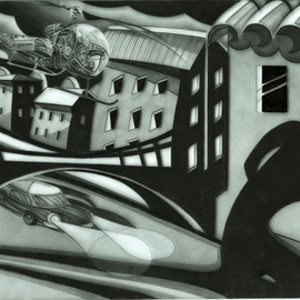 Geo Sipp: 'Fleeing the Scene in Algiers', 2012 Other Drawing, War. Artist Description:  Fleeing the Scene in Algiers is a drawing on grained glass, a preliminary work for my Wolves in the City project, an in progress graphic novel about the French- Algerian War.                        ...