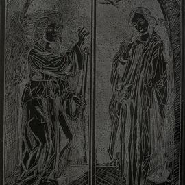 Jerry  Di Falco Artwork IMPRESSIONS OF A DREAM  or  THE BLACK ANNUNCIATION, 2013 Etching, Mystical