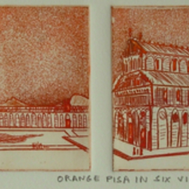 Jerry  Di Falco Artwork ORANGE PISA IN SIX VIEWS, 2013 Etching, Architecture