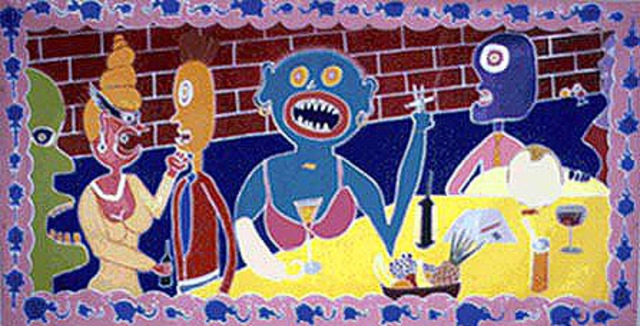 Artist Jerry  Di Falco. 'Political Discussion At The Homo Lulu Cafe In Amsterdam' Artwork Image, Created in 1988, Original Digital Art. #art #artist