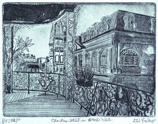 Jerry  Di Falco: 'chartres st in black and white', 2017 Intaglio, Landmarks. The full title is CHARTRES STREET IN BLACK AND WHITE.  This intaglio and aquatint etching by Gerard Jerry DiFalco is adapted from a photograph by Howard Coleman, born in 1883 and died in 1969.  The Title of Coleman s photograph, which also pinpoints the exact location in New Orleans of ...
