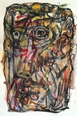 George Grant: 'head of a man', 2023 Oil Pastel, Abstract Figurative. One of the portraits performed in abstract expressionism style.  It derives its power from immediate artistic impulse instead of predetermined approach, by pouring out what the Art itself creates through the hand of an artist.  Such works are always very lively, wild and pulsate with energy of creation.  However, these ...
