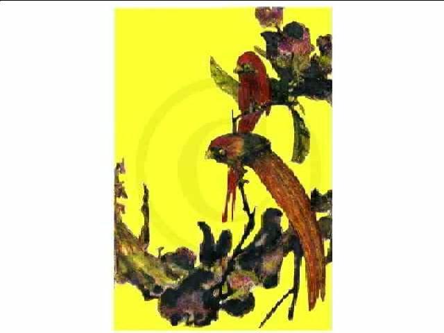 James Gibney  'Hong Kong China  2002 Birds Yellow1 On Canvas', created in 2002, Original Printmaking Other.