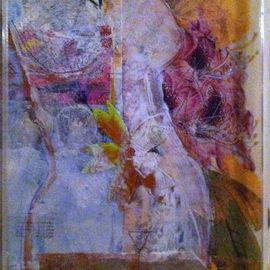 Cassandra Wainhouse: 'Still motion,IV', 2014 Mixed Media, Abstract Figurative. Artist Description:      abstract figurative, nude, woman figure, botanical, nature, contemporary art, mixed media, Oil painting , collage, stitching on paper in plastic             ...