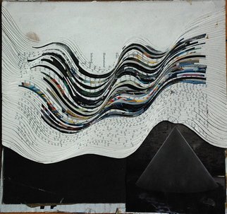 Goran Petmil: 'BLACK MOUNTAINS', 2011 Collage, Abstract.  BLACK MOUNTAINS - 12 X 12 - COLLAGE MADE OUT OF SLICING ART FORUM MAGAZINE - 2011    ...