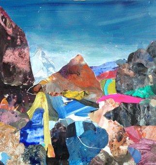 Goran Petmil: 'BLUE MOUNTAIN', 2011 Collage, Landscape.   COLLAGE, LANDSCAPE MANY DOCTORS  ...