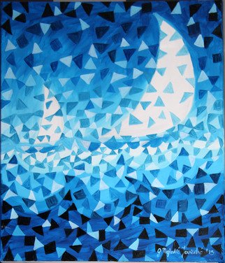 Gordana Pogledic Jancetic: 'Sail', 2013 Oil Painting, nature.  sail, blue, geometrics, oil on canvas, ...