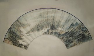 Grace Auyeung: 'Fan with landscape for a friend', 2005 Ink Painting, Landscape. 