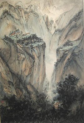 Grace Auyeung: 'Landscape of Guo Liang', 2005 Ink Painting, Landscape. 
