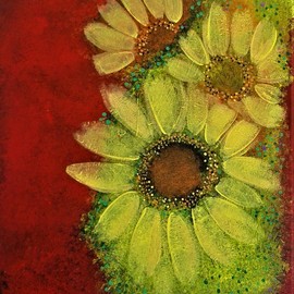 Donovan  Gibbs: 'sunflower in focus', 2019 Acrylic Painting, Expressionism. Artist Description: My love for sunflowers and nature in general ...