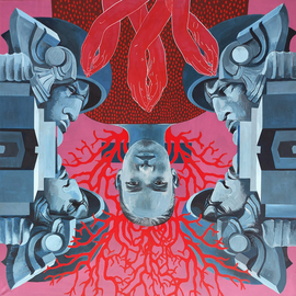 Irina Greciuhina: 'song of creator', 2019 Other Painting, Abstract Figurative. Artist Description: ItaEURtms a risky journey.Entering a aEURoehall of mirrors, aEUR a kaleidoscopic world where realities are inverted into illusions, beauty into menace, can indeed be perilous.  A Kafkaesque- exploration riddled with distortions, mind- altering seductions, and even the bizarre.  Yet life typically demands such forays.  Especially if Enlightenment ...