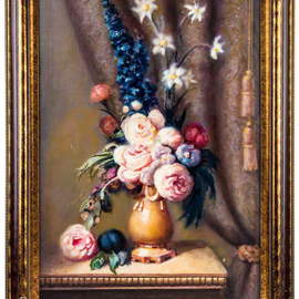 Gregori Furman: 'Still Life', 2014 Oil Painting, Floral. Artist Description:  Vase with flowers in warm colors  ...