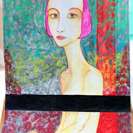 Guranda Kakabadze: 'pink woman', 2015 Other, Abstract. 