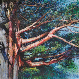 Gyuhye Yeon: 'yew tree of korea', 2015 Other Painting, Nature. Artist Description: Painting, Mixed Mediaon Paper - Cotton2015 - 2020Biafarin Artwork Code: AW127693956It s my personal favorite tree. personally like. It is a yew tree located in Deokyusan Mountain  1,614 meters above sea level in Korea and lives only in very high places. It means a red ...