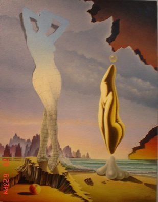 Gyuri Lohmuller: 'the woman', 2005 Oil Painting, Surrealism. The original was sold.Upon  request, I can paint a similar theme more or less accurate than the original. Please contact me to order....