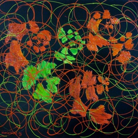 Hanieh Mohammad Bagher: 'Flowers movement', 2012 Mixed Media, Abstract. Artist Description:  Hanieh Mohammad Bagher, Painting, Mix media, Oil on Canvas, Acrylic ...
