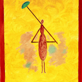 Harris Gulko: 'rain lady', 2003 Oil Painting, Fantasy. Artist Description: Dreaming of a strange lady with an umbrella...