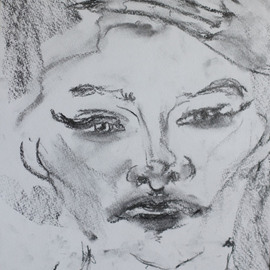 Elena Zhogina: 'Beastly thoughtless', 2012 Charcoal Drawing, People. Artist Description:      woman, character, style, thoughts      ...