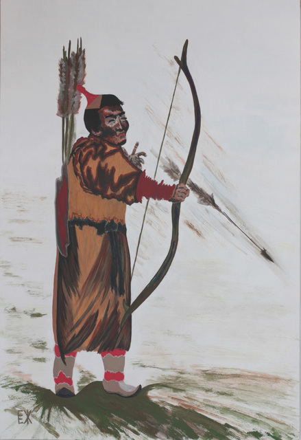Artist Elena Zhogina. 'Mongol Bowhunter, Archer' Artwork Image, Created in 2011, Original Painting Other. #art #artist