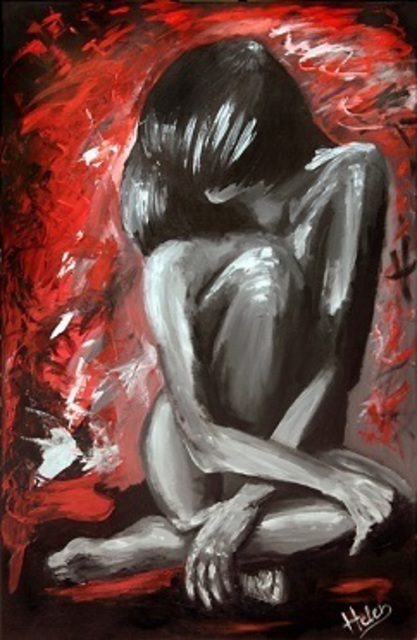 Artist Helen Bellart. 'Shy Lady' Artwork Image, Created in 2012, Original Painting Oil. #art #artist