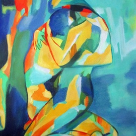 Helena Wierzbicki: 'embrace', 2023 Acrylic Painting, Abstract Figurative. Artist Description: Abstract erotic art paintingMedium: Acrylic on canvasSize: 19. 8x26. 9 in.   50x68 cm. ...