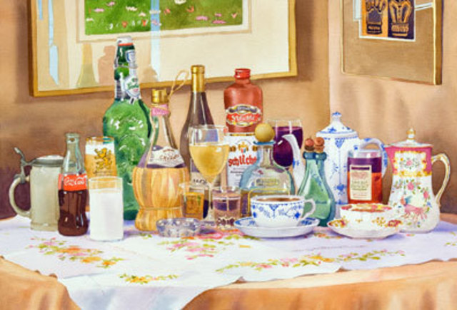 Mary Helmreich  'A Collection Of Drinks By Mary Helmreich', created in 2009, Original Printmaking Giclee.