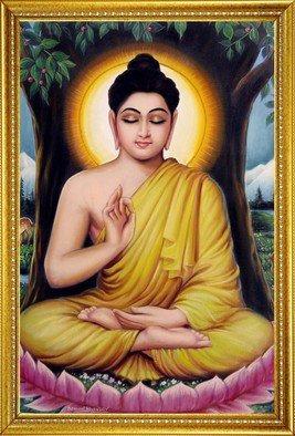 Hemant Bhavsar: 'Lord Buddha Portrait painting', 2008 Oil Painting, Portrait.  Canvas oil portrait painting ...