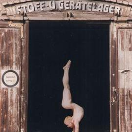 Henning Von Berg: 'SPINE', 1998 Silver Gelatin Photograph, nudes. Artist Description: Model: Tigris/ Berlin, Location: Historical Train Station in Berlin/ Germany.Tigris is a well- known contortionist in Europe who fascinates every audience with his incredible show.  This unique image is a traditional reproduction from an original photo negative.  No modern photo- shop program or other computer enhancement was ...