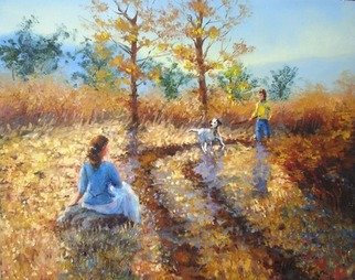 Julia Utiasheva: 'Indian summer', 2008 Oil Painting, Landscape.  Oil on canvas panel 16