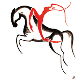 Reka Viktoria Nemet: 'Capriole', 2011 Pencil Drawing, Abstract Figurative. Artist Description:  Capriole - a parallel jump by a horses and a womans shape. ...