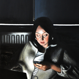 Matthew Hickey: 'Screen Time: Sarah', 2011 Oil Painting, Culture. 
