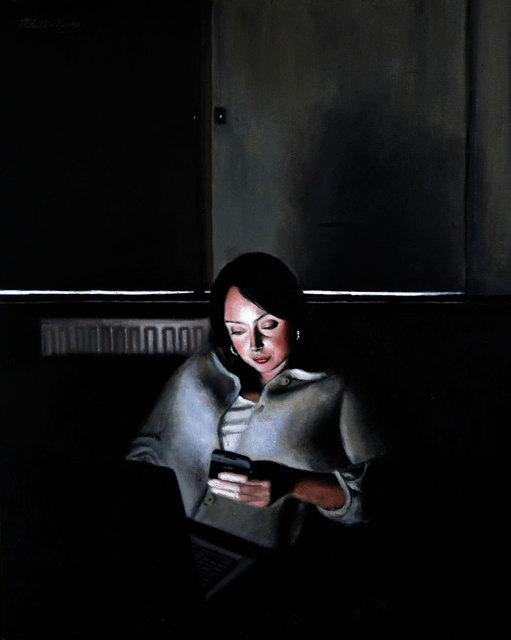 Artist Matthew Hickey. 'Screen Time: Sarah 2' Artwork Image, Created in 2011, Original Drawing Other. #art #artist