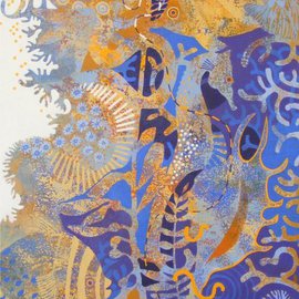 Hilary Pollock: 'The Reef Downunder C', 2010 Acrylic Painting, Marine. 
