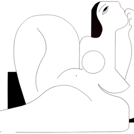 Hildegarde Handsaeme: 'feminine concept', 2019 Ink Drawing, Abstract Figurative. Artist Description: A structural design with special attention to color and balance.Shipping costs are for the buyer.The ink drawing is made on Arches granular paper 300g with the circumference serrated which makes the drawing even more beautiful when framing.Each drawing is stored separately in a plastic cover ...
