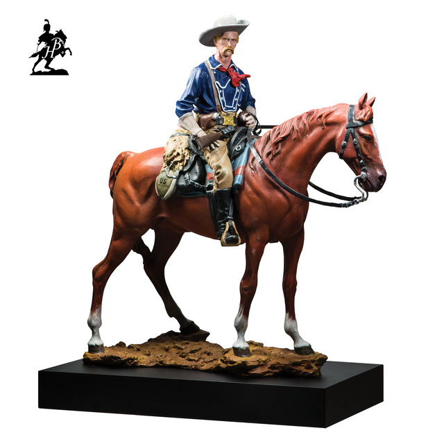 Artist Fernando  Andrea. 'Bronze Sculpture Polychromed General George Armstrong Custer ' Artwork Image, Created in 2014, Original Sculpture Bronze. #art #artist