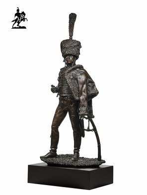 Fernando  Andrea: 'le capitaine 1805', 2019 Bronze Sculpture, History. BY FERNANDO ANDREASCALE 1: 6 BRONZE SCULPTURELIMITED EDITION  20 copies WOODEN BASE and CERTIFICATE OF AUTHENTICITY INCLUDED  Wax Stamp and signature of the sculptor HISTORYBy closely following a Detaille s illustration of a French captain of Hussars in 1805, this outstanding work by Fernando Andrea fully captures ...