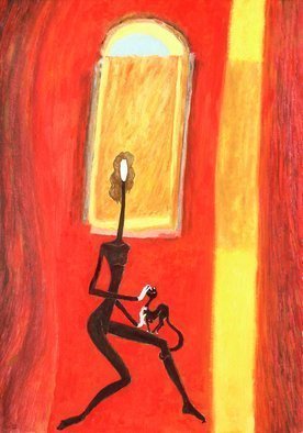 Artist: Carlos Pardo - Title: she and her cat after siesta - Medium: Oil Painting - Year: 2017