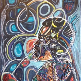 Hampton Olfus: 'astral musical flow', 2020 Mixed Media, Abstract Figurative. Artist Description: This is from the mixed media series, that were influenced by my older mixed media works. I added nuances of what is contemporary to the new works. ...