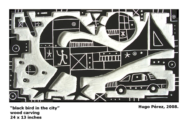 Artist Hugo Perez. 'Giant Bird In The City' Artwork Image, Created in 2008, Original Woodworking. #art #artist